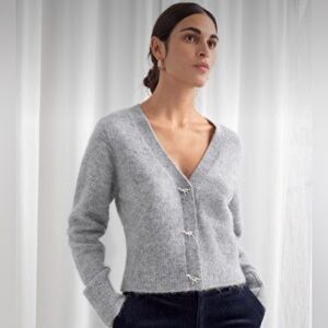 & Other Stories dinosaur button cardigan